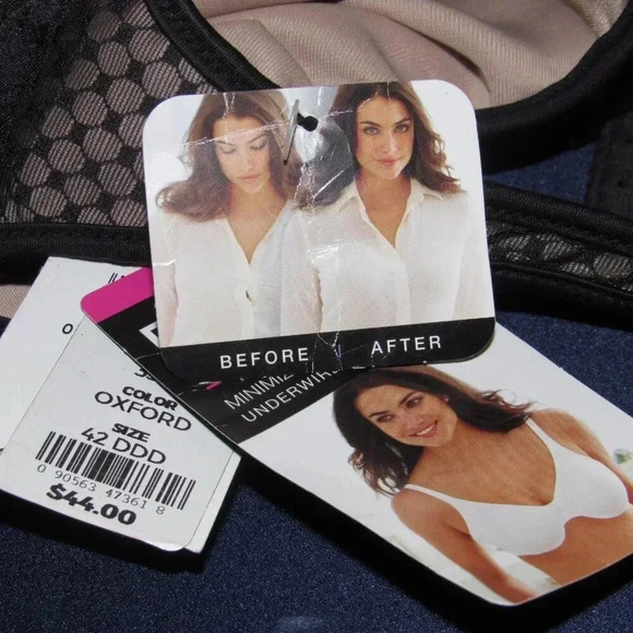 NWT BALI Minimizer Underwire Black Tan Bra Style 3385 Size 42DDD - Picture 5 of 5